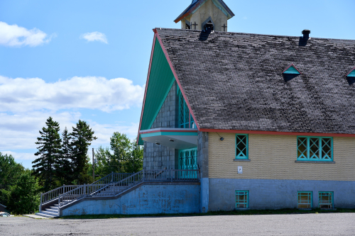 Été,Saison,MRC Côte-de-Gaspé,Région,Douglastown,Église,Culte,Jour,Temps
